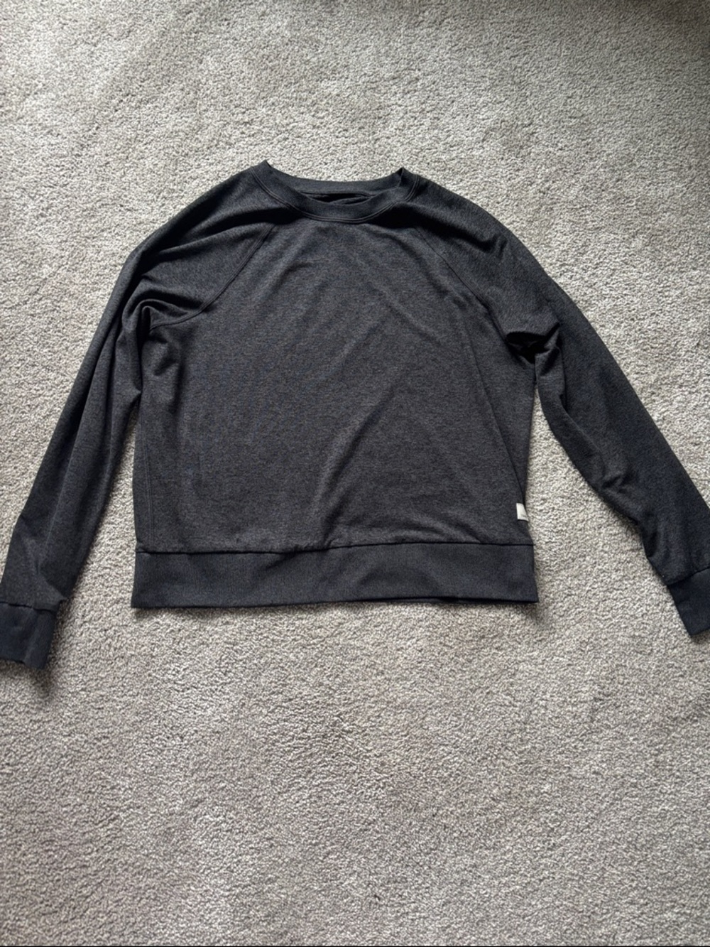 Vuori Charcoal Grey Halo Long Sleeve Crew